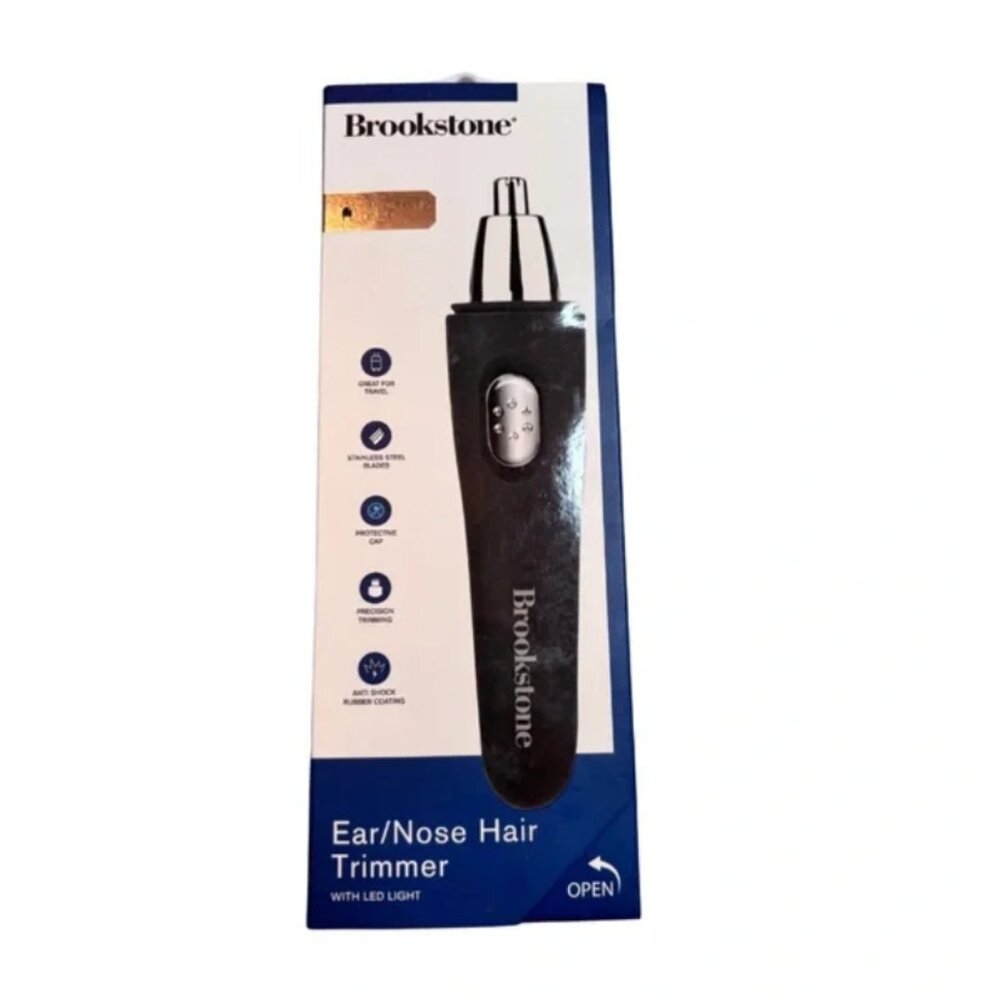 Brookstone Anti Shock Precision Stainless Steel Ear Nose Trimmer with LED Light
